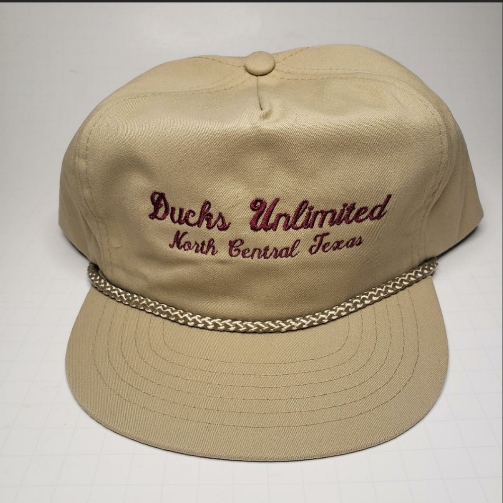 *SOLD*Vintage Ducks Unlimited North Central Texas Khaki Adjustable Strap Cap/Hat